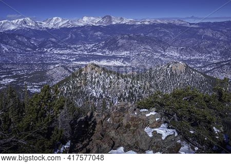 Landscape Of Rocky Mountain National Park From The Top Of Estes Cone