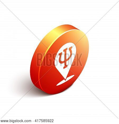 Isometric Psychology Icon Isolated On White Background. Psi Symbol. Mental Health Concept, Psychoana