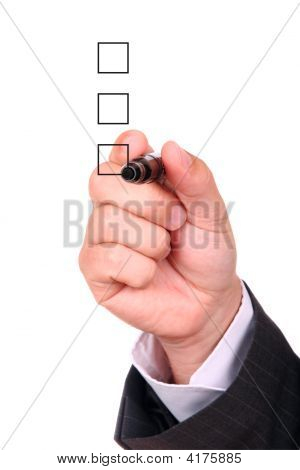 Chechbox et main