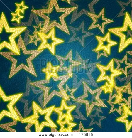 Étoiles d'or sur fond bleu
