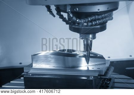 The  Cnc  Milling Machine Cutting  The Mold Parts By Barrel  End-mill Tool. The Hi-precision Mold An