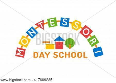 Montessori Logotype. Public School And Kindergarten Logo.