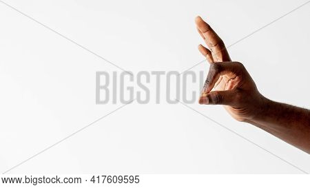 Ok Gesture. Acceptance Agreement. Support Encourage. Nonverbal Communication. Unrecognizable Black M