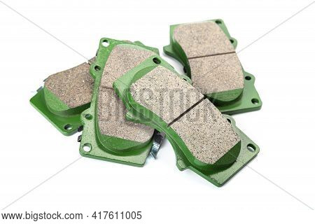 New Brake Pads On White Background Isolated Object