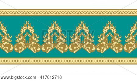 Scythian Ethnics. Scythian Ornament Seamless. Zoological Style. Historical Seamless Pattern. Norther