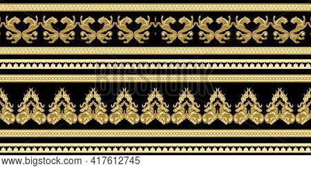 Scythian Ethnics. Scythian Ornament Seamless. Zoological Style. Historical Seamless Pattern. Norther