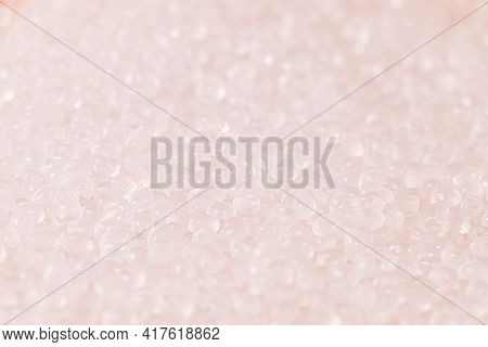 Set Of Polypropylene Raw Material In White Balls.