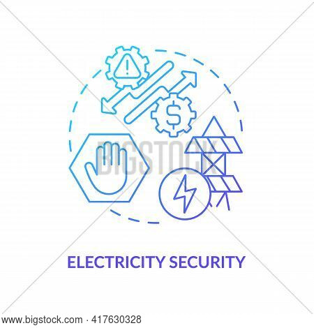 Electricity Security Concept Icon. Energy Security Type Idea Thin Line Illustration. Resilience, Rob