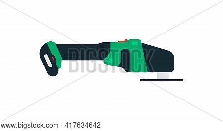 Angle Grinder, Cordless Grinder Side View. Power Tools For Home, Construction And Finishing Work. Pr
