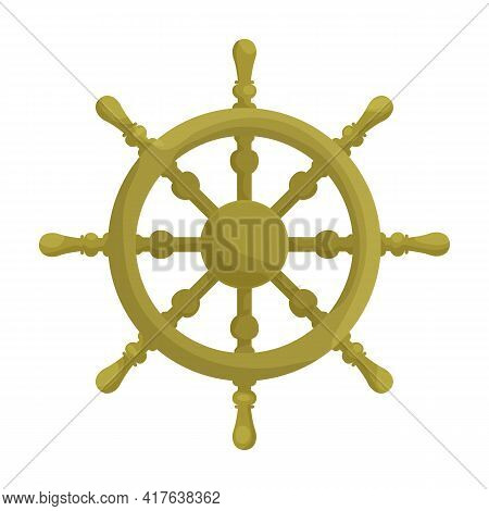 Ship Wheel Cartoon Vector Of Icon.cartoon Vector Icon Helm Of Ship. Isolated Illustration Of Wheel B