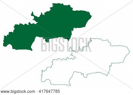 Chamarajanagar District (karnataka State, Republic Of India, Mysore Division) Map Vector Illustratio