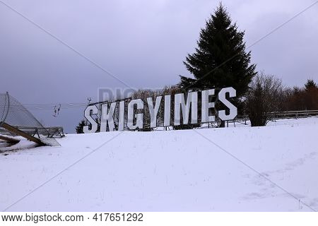 Gyimes, Romania - March 22, 2021: Gyimes Ski Resort.