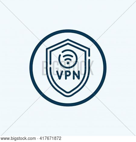 Vpn Icon Isolated On White Background From Telecommuting Collection. Vpn Icon Thin Line Outline Line