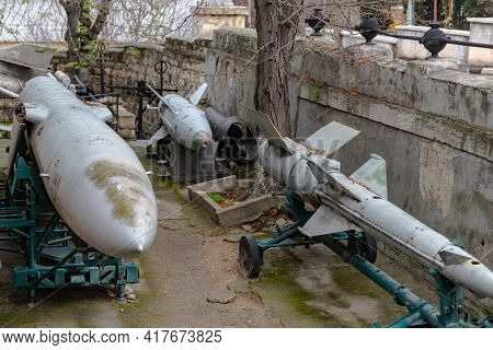 Shipboard Missiles Of The Ussr Period. Anti-ship And Anti-aircraft Missiles In Sevastopol.
