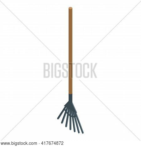 Leaf Rake Icon. Isometric Of Leaf Rake Vector Icon For Web Design Isolated On White Background