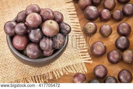 Exotic Fruit Of The Jabuticaba - Plinia Cauliflora