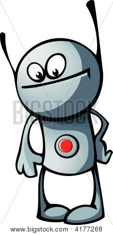 Robô com botão e antenas