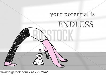 Your potential is endless motivational quote for health and wellness campaign remixed media social banner