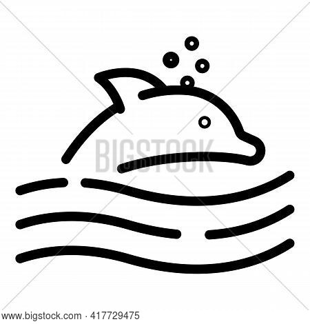 Sea Dolphin Icon. Outline Sea Dolphin Vector Icon For Web Design Isolated On White Background