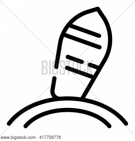 Surfboard Icon. Outline Surfboard Vector Icon For Web Design Isolated On White Background