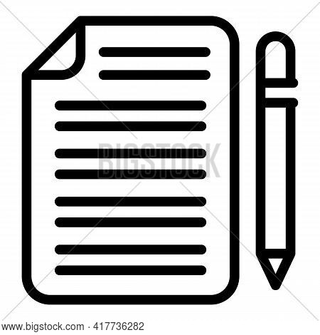 Student Thesis Icon. Outline Student Thesis Vector Icon For Web Design Isolated On White Background