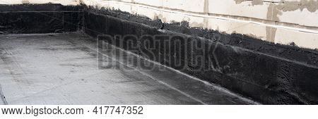 Waterproofing Flat Roof Terrace With Roll Bitumen