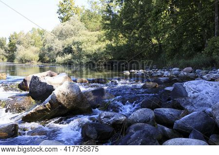 Castano Primo (mi), Italy - June 05, 2017: Ticino River, Castano Primo, Lombardy, Italy