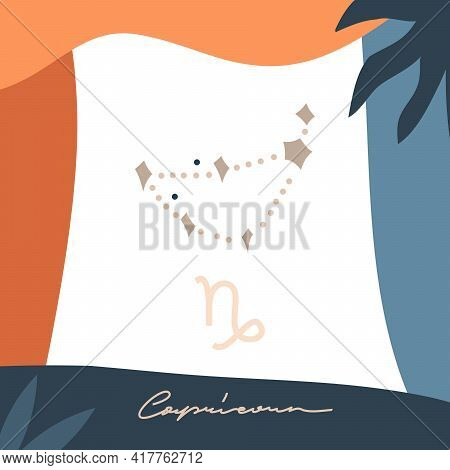 Hand Drawn Vector Abstract Stock Graphic Simple Astrology Celestial Illustration Card Art With Moder