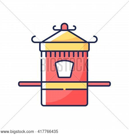 Chinese Sedan Chair Rgb Color Icon. Traditional Wedding Ceremony. Ancient Vehicle For Transportation