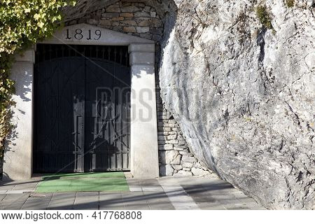 Postojna / Slovenia - December 9, 2017: The Gate To Postojna Cave, Slovenia