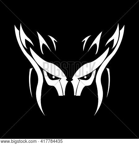Black Label Designs With Owls Vector Illustration Set. Vintage Badges With Flying Night Owl Or Eagle
