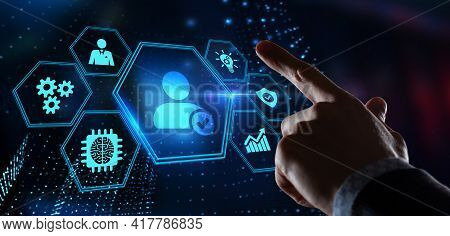 Business, Technology, Internet And Network Concept. Human Resources Hr Management Recruitment Employ