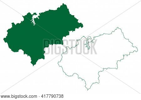 Chikmagalur District (karnataka State, Republic Of India, Mysore Division) Map Vector Illustration, 
