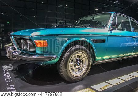Germany, Munich - April 27, 2011: Bmw 3.0 Csl Coupe In The E9 Body In The Exhibition Hall Of The Bmw