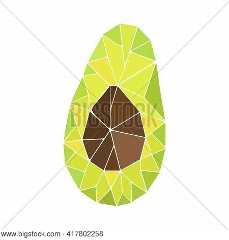 Vector Abstract Illustration Of An Avocado In A Section.