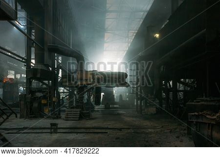 Iron Casting At The Foundry At Metallurgical Factory
