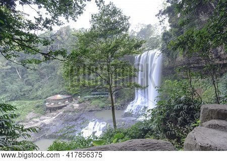 Dambri Waterfall Has A Height Of 57 And A Width Of 30 Meters. The Average Amount Of Water Is 2830mm.