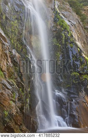 Waterfall Detail In Galicia, Fervenza De Toxa. Ribeira Sacra. Spain