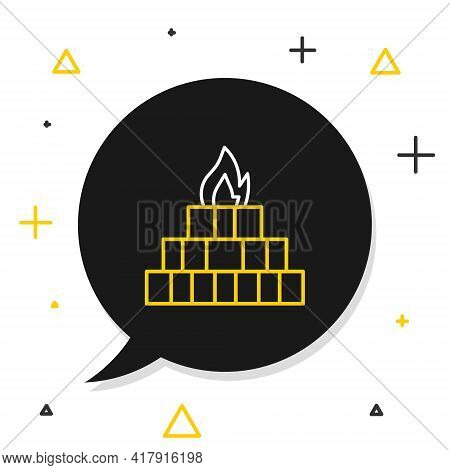 Line Yagna Icon Isolated On White Background. Colorful Outline Concept. Vector