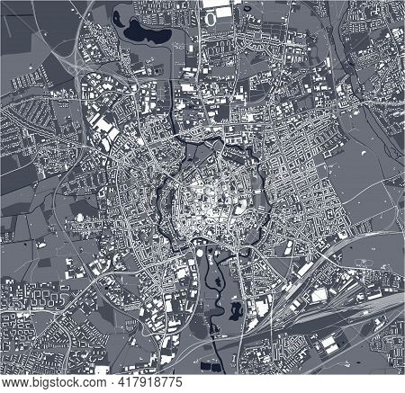 Map Of The City Of Of Braunschweig, Germany