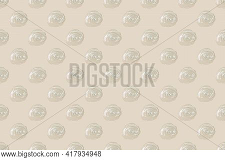 Abstract Cosmetic Background From Drops Of Transparent Gel Or Antiseptic, Hyaluron. Creative Pattern