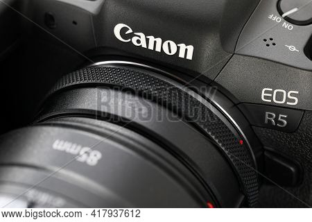 Brand New Mirrorless Digital Camera Canon R5 Closeup