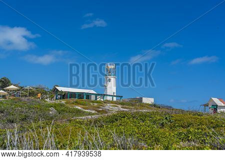 The Lighthouse In The South At The Beautiful Caribbean Coast In Isla Mujeres - Mexico