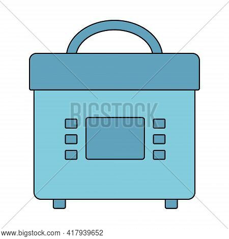 Multicooker Icon. Kitchen Equipment. Vector Illustration In Flat Line Style On A White Isolated Back