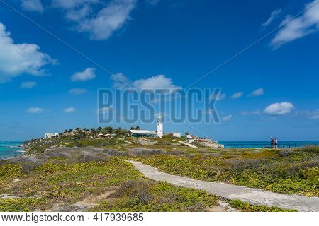 Way At The Lighthouse In The South At The Beautiful Caribbean Coast In Isla Mujeres - Mexico