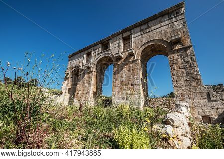 The Symbol Of Ancient Patara (lycia) City - Arch Of Mettius Modestus, Mediterranean Coast Of Turkey.