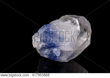 Macro Tourmaline Mineral Stone On Black