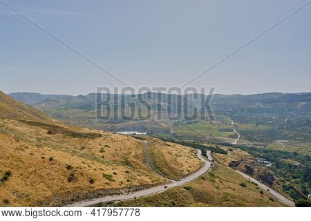Beautiful Landscape In The Maale Hamat Gader Mountains In The Yarmouk River Valley