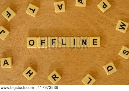 Top View Of Square Letters With Text Offline.