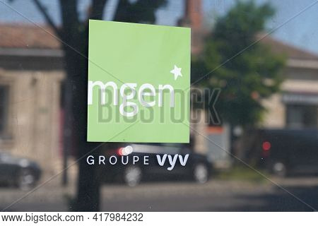 Bordeaux , Aquitaine France - 04 15 2021 : Mgen Logo Text And Brand Green Sign Of French Mutual Offi